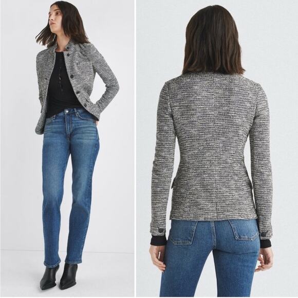Rag & Bone Slade Italian Tweed Blazer Black Multi 00 - Picture 6 of 12